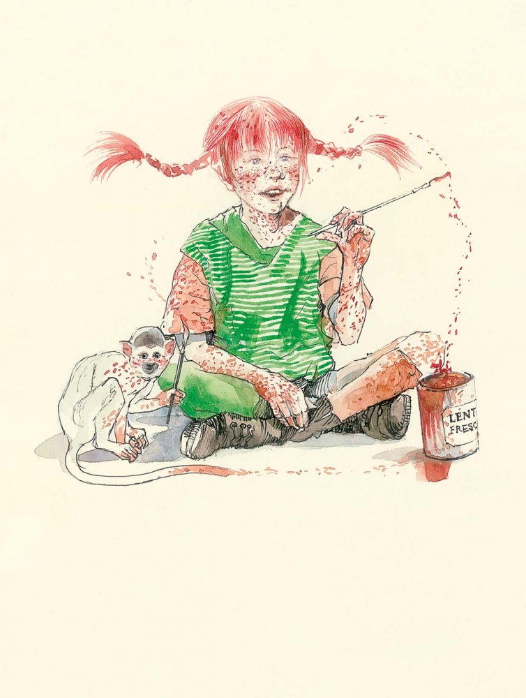 Pippi Calzelunghe, Illustrazione per l'Antologia Mille Storie, Lattes 2022 