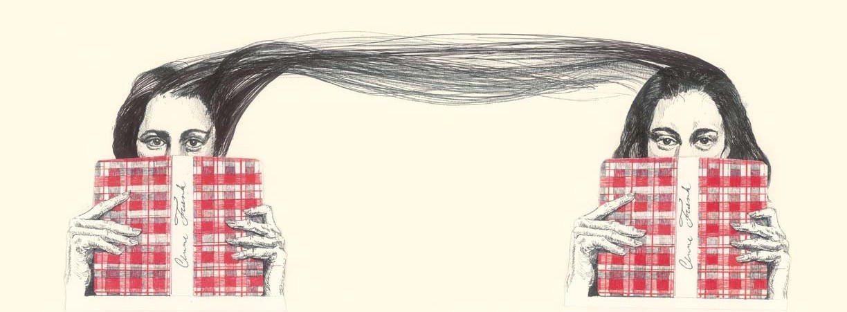 Il diario di Anna Frank,  Illustrazione per l'Antologia Mille Storie, Lattes 2022